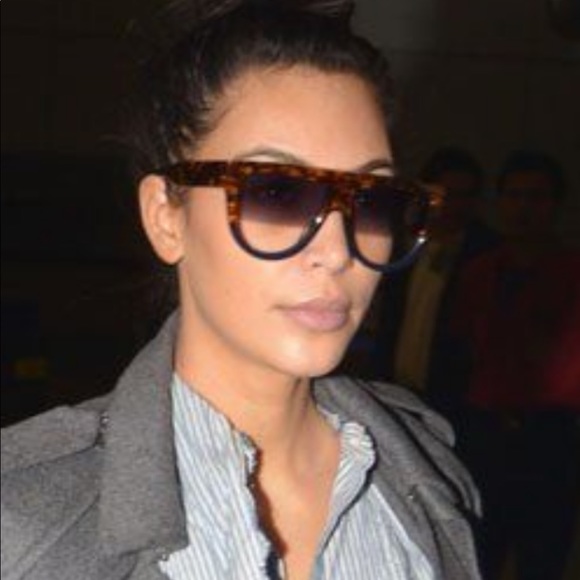 Flat sunglasses with leopard print fading to blue - Picture 4 of 4